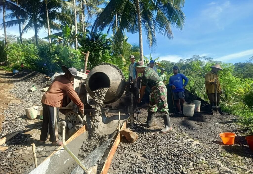 TNI dan Warga Gaspol Persiapan TMMD di Kaliwiro Wonosobo